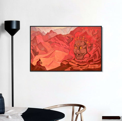 INVIN ART Framed Canvas Giclee Print Dorje the Daring One, 1925 by Nicholas Roerich Wall Art Living Room Home Office Decorations