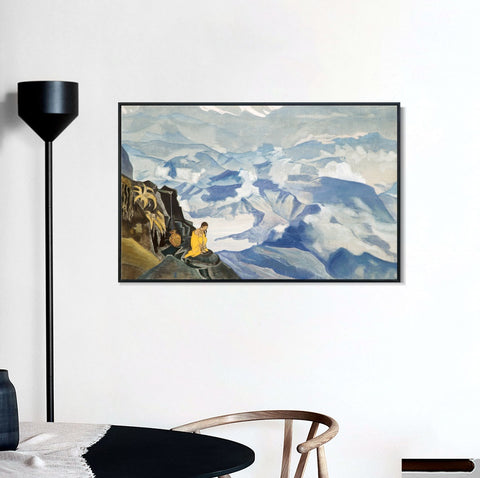 INVIN ART Framed Canvas Giclee Print Drops of Life, 1924 by Nicholas Roerich Wall Art Living Room Home Office Decorations