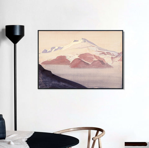 INVIN ART Framed Canvas Giclee Print Elbrus Caucasus, 1933 by Nicholas Roerich Wall Art Living Room Home Office Decorations