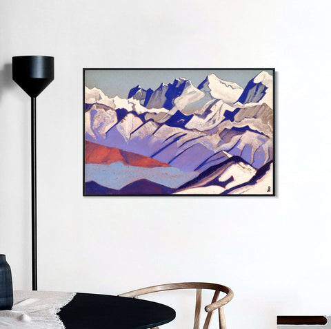 INVIN ART Framed Canvas Giclee Print Everest, 1936 by Nicholas Roerich Wall Art Living Room Home Office Decorations