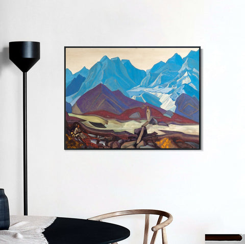 INVIN ART Framed Canvas Giclee Print from Beyond by Nicholas Roerich Wall Art Living Room Home Office Decorations