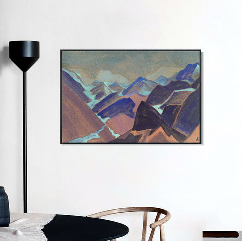 INVIN ART Framed Canvas Giclee Print Glaciers of Lahaul, 1936 by Nicholas Roerich Wall Art Living Room Home Office Decorations