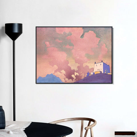 INVIN ART Framed Canvas Giclee Print Gompa, 1932 by Nicholas Roerich Wall Art Living Room Home Office Decorations