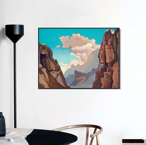 INVIN ART Framed Canvas Giclee Print Great Spirit of Himalayas, 1934 by Nicholas Roerich Wall Art Living Room Home Office Decorations