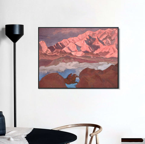 INVIN ART Framed Canvas Giclee Print He Who Hastens, 1924 by Nicholas Roerich Wall Art Living Room Home Office Decorations