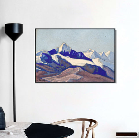 INVIN ART Framed Canvas Giclee Print Himalayas, 1945 by Nicholas Roerich Wall Art Living Room Home Office Decorations