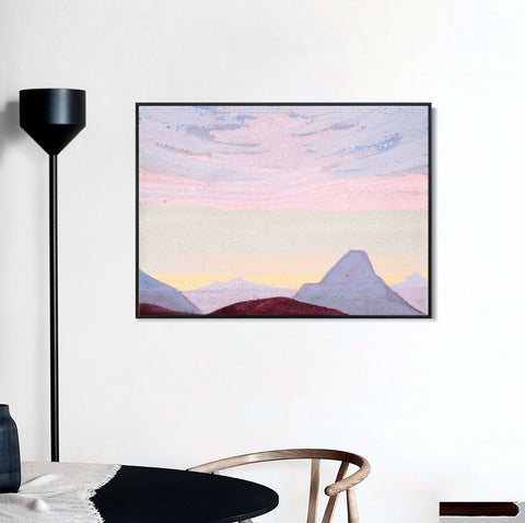 INVIN ART Framed Canvas Giclee Print Himalayas Study by Nicholas Roerich Wall Art Living Room Home Office Decorations