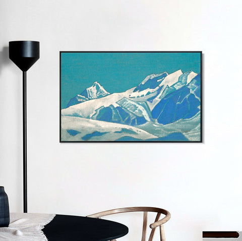 INVIN ART Framed Canvas Giclee Print Himalayas Study-1 by Nicholas Roerich Wall Art Living Room Home Office Decorations