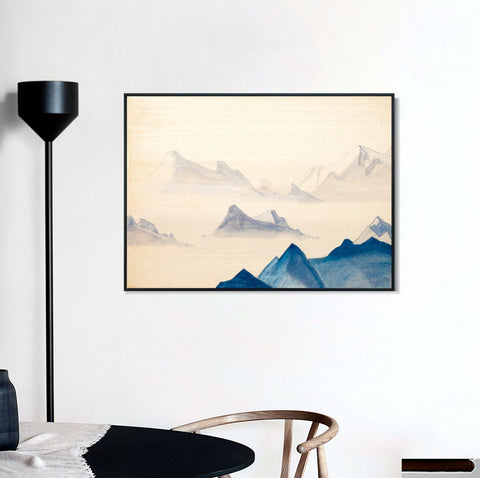 INVIN ART Framed Canvas Giclee Print Himalayas Study-5 by Nicholas Roerich Wall Art Living Room Home Office Decorations