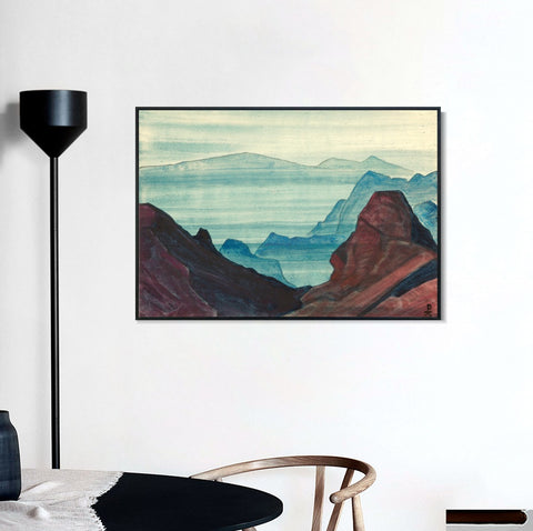 INVIN ART Framed Canvas Giclee Print Himalayas Study, 1934 by Nicholas Roerich Wall Art Living Room Home Office Decorations