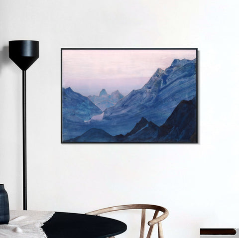 INVIN ART Framed Canvas Giclee Print Himalayas Study, 1934-1 by Nicholas Roerich Wall Art Living Room Home Office Decorations