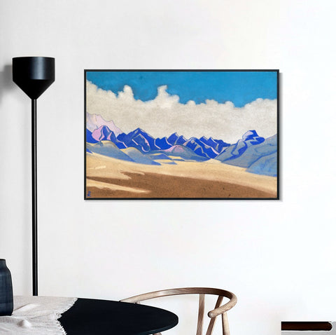 INVIN ART Framed Canvas Giclee Print Karakoram Way to Turkestan, 1936 by Nicholas Roerich Wall Art Living Room Home Office Decorations