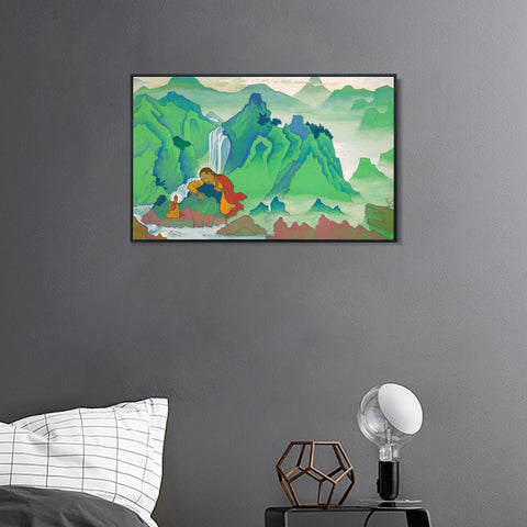 INVIN ART Framed Canvas Giclee Print Padmasambhava, 1924 by Nicholas Roerich Wall Art Living Room Home Office Decorations