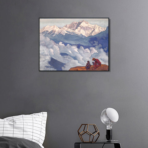 INVIN ART Framed Canvas Giclee Print Pearl of Searching, 1924 by Nicholas Roerich Wall Art Living Room Home Office Decorations