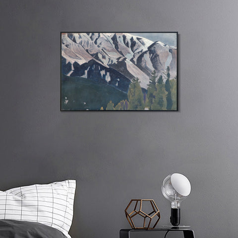 INVIN ART Framed Canvas Giclee Print Pir Panjal, 1925 by Nicholas Roerich Wall Art Living Room Home Office Decorations