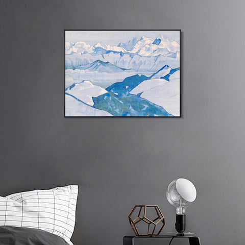 INVIN ART Framed Canvas Giclee Print Ridge of Everest, 1924 by Nicholas Roerich Wall Art Living Room Home Office Decorations