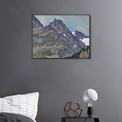 INVIN ART Framed Canvas Giclee Print ROERICH, NICHOLAS St Moritz by Nicholas Roerich Wall Art Living Room Home Office Decorations