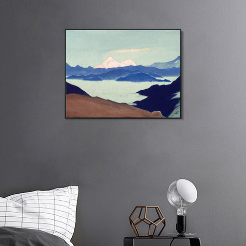 INVIN ART Framed Canvas Giclee Print Sared Himalayas, 1933 by Nicholas Roerich Wall Art Living Room Home Office Decorations