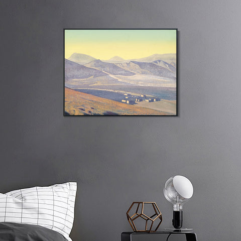 INVIN ART Framed Canvas Giclee Print Shrines and Strongholds, 1925 by Nicholas Roerich Wall Art Living Room Home Office Decorations