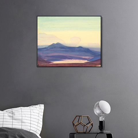 INVIN ART Framed Canvas Giclee Print Study of Mountains, 1931-1 by Nicholas Roerich Wall Art Living Room Home Office Decorations