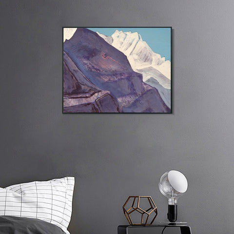 INVIN ART Framed Canvas Giclee Print Study of Mountains, 1933 by Nicholas Roerich Wall Art Living Room Home Office Decorations