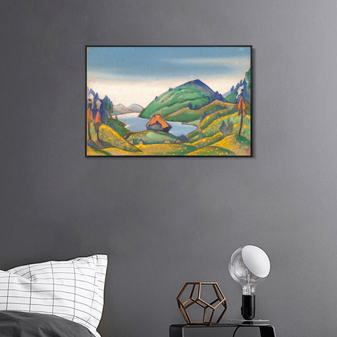 INVIN ART Framed Canvas Giclee Print Study of Scene Decoration for the Rite of Spring, 1944 by Nicholas Roerich Wall Art Living Room Home Office Decorations