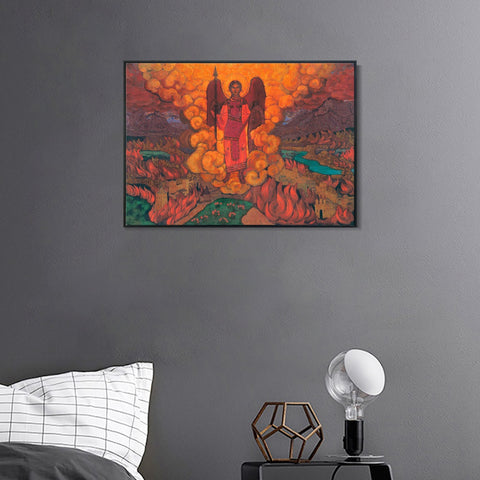 INVIN ART Framed Canvas Giclee Print The Last Angel, 1912 by Nicholas Roerich Wall Art Living Room Home Office Decorations