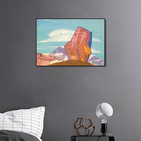 INVIN ART Framed Canvas Giclee Print three Swords by Nicholas Roerich Wall Art Living Room Home Office Decorations