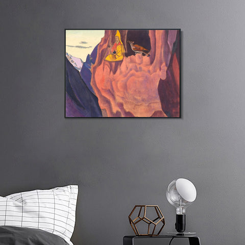 INVIN ART Framed Canvas Giclee Print Tidings of the Eagle, 1927 by Nicholas Roerich Wall Art Living Room Home Office Decorations