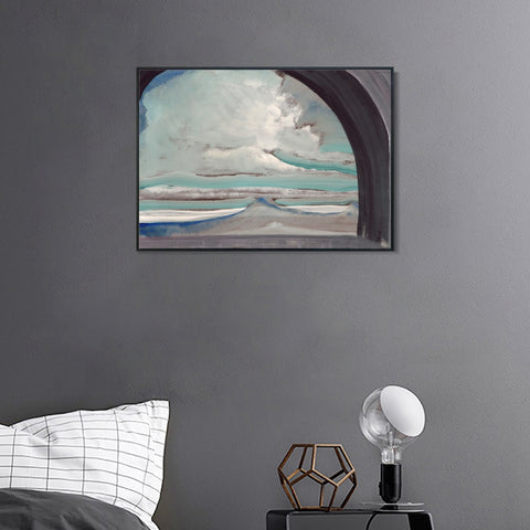 INVIN ART Framed Canvas Giclee Print White Cloud, 1922 by Nicholas Roerich Wall Art Living Room Home Office Decorations