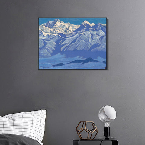 INVIN ART Framed Canvas Giclee Print All Ridge, 1924 by Nicholas Roerich Wall Art Living Room Home Office Decorations