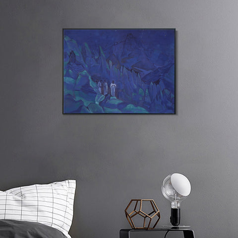 INVIN ART Framed Canvas Giclee Print Burning the Darkness, 1924 by Nicholas Roerich Wall Art Living Room Home Office Decorations