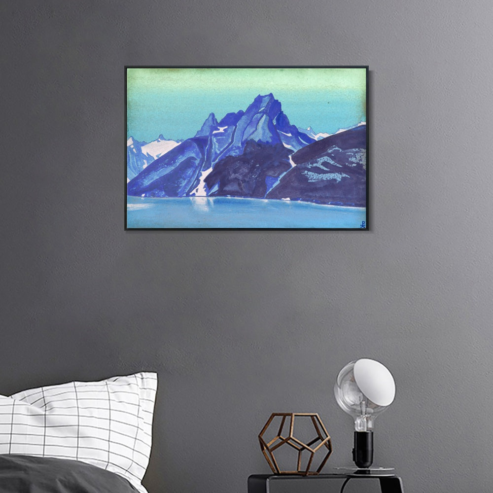 INVIN ART Framed Canvas Giclee Print Lake of the Nagas Kashmir, 1936 by Nicholas Roerich Wall Art Living Room Home Office Decorations