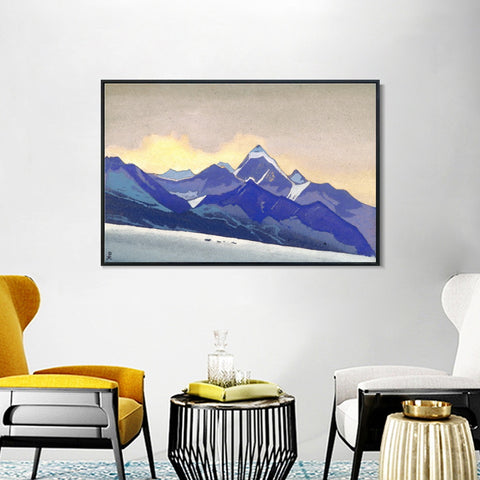 INVIN ART Framed Canvas Giclee Print Lahaul, 1947 by Nicholas Roerich Wall Art Living Room Home Office Decorations