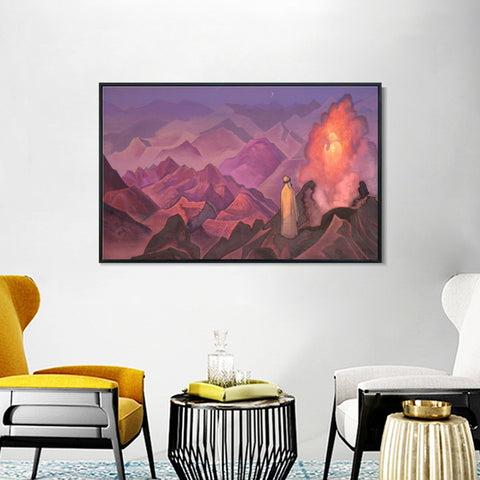 INVIN ART Framed Canvas Giclee Print Mohammed the Prophet, 1925-1 by Nicholas Roerich Wall Art Living Room Home Office Decorations