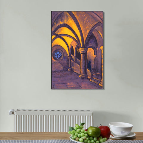 INVIN ART Framed Canvas Giclee Print Castle, 1936 by Nicholas Roerich Wall Art Living Room Home Office Decorations