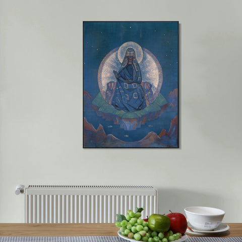INVIN ART Framed Canvas Giclee Print Mother of the World, 1924 by Nicholas Roerich Wall Art Living Room Home Office Decorations