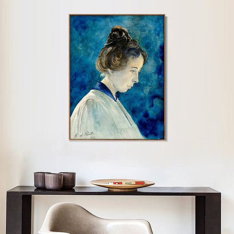 INVIN ART Framed Canvas Self-portrait by Hilma Af Klint Wall Art Living Room Home Office Decorations