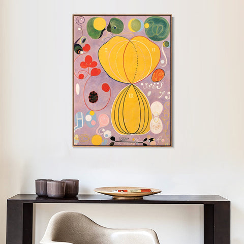 INVIN ART Framed Canvas Group Iv No.7 the Ten Lgest Adulthood, 1907 by Hilma Af Klint Wall Art Living Room Home Office Decorations