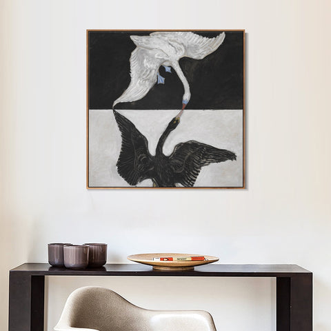INVIN ART Framed Canvas Group ix Suw the Swan No.1,1915 by Hilma Af Klint Wall Art Living Room Home Office Decorations