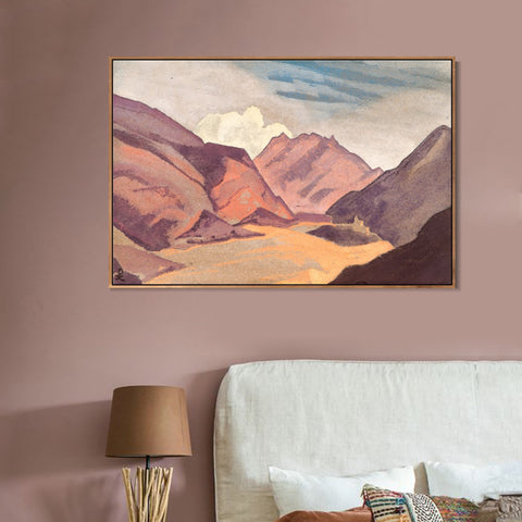 INVIN ART Framed Canvas Giclee Print Baltistan the Border with Ladakh-1936 by Nicholas Roerich Wall Art Living Room Home Office Decorations