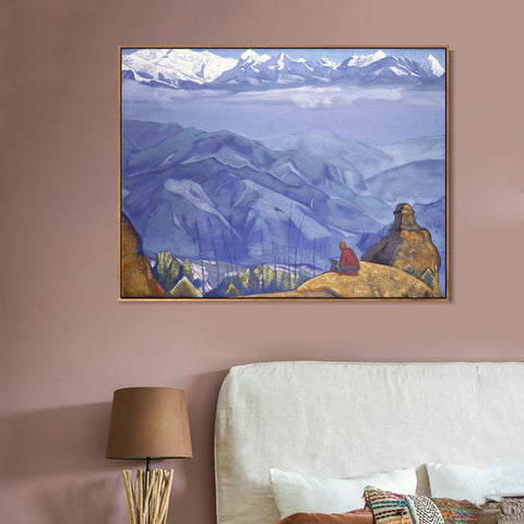INVIN ART Framed Canvas Giclee Print Book of Wisdom-1924 by Nicholas Roerich Wall Art Living Room Home Office Decorations