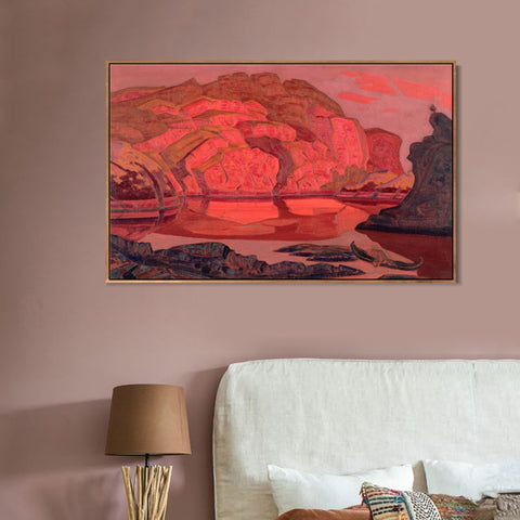 INVIN ART Framed Canvas Giclee Print Buried Treasures 1917 by Nicholas Roerich Wall Art Living Room Home Office Decorations
