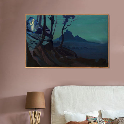 INVIN ART Framed Canvas Giclee Print Chalice of Christ 1925 by Nicholas Roerich Wall Art Living Room Home Office Decorations