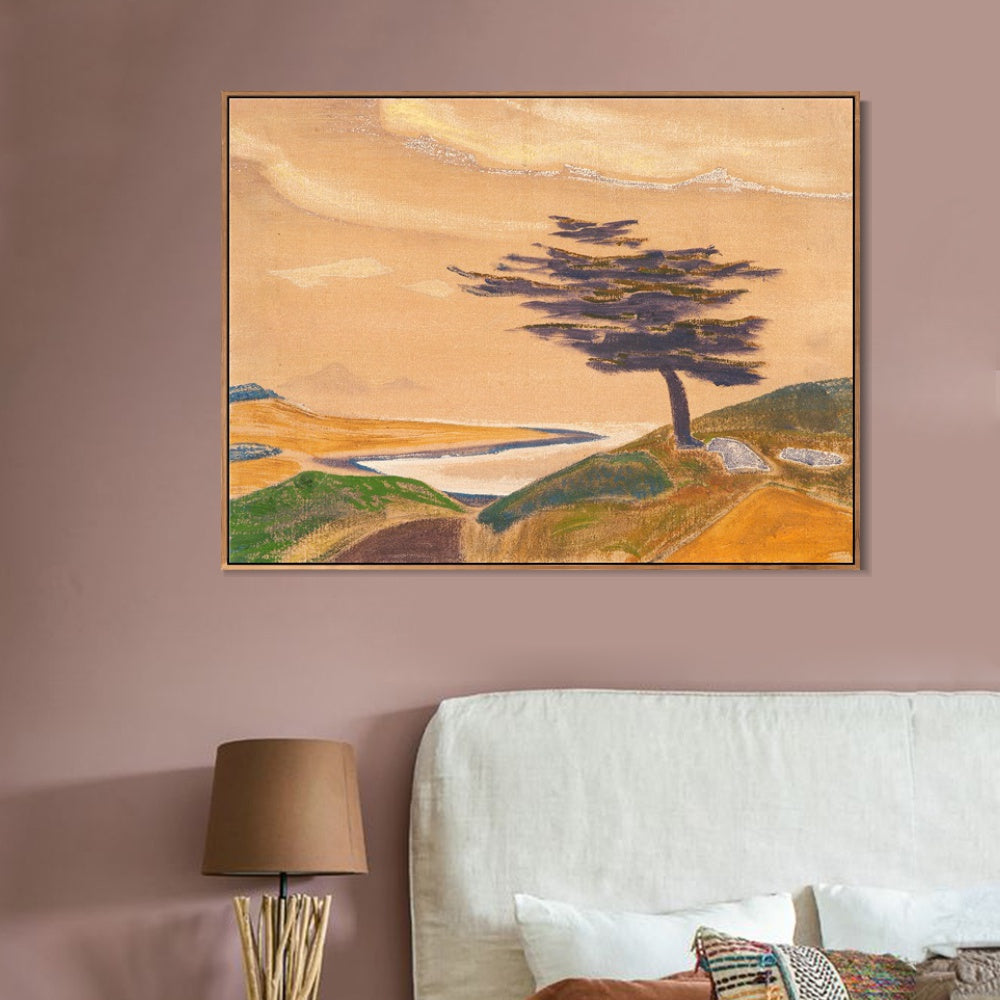 INVIN ART Framed Canvas Giclee Print Coast Ledenets 1919 by Nicholas Roerich Wall Art Living Room Home Office Decorations