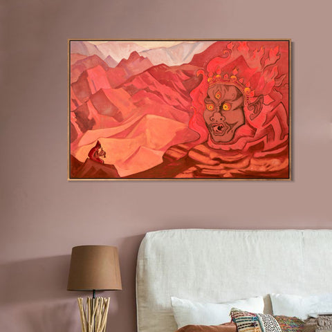 INVIN ART Framed Canvas Giclee Print Dorje the Daring One, 1925 by Nicholas Roerich Wall Art Living Room Home Office Decorations