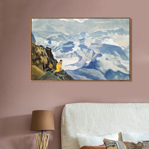 INVIN ART Framed Canvas Giclee Print Drops of Life, 1924 by Nicholas Roerich Wall Art Living Room Home Office Decorations