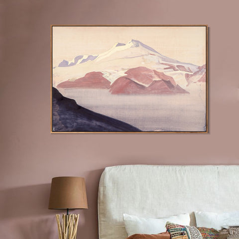 INVIN ART Framed Canvas Giclee Print Elbrus Caucasus, 1933 by Nicholas Roerich Wall Art Living Room Home Office Decorations