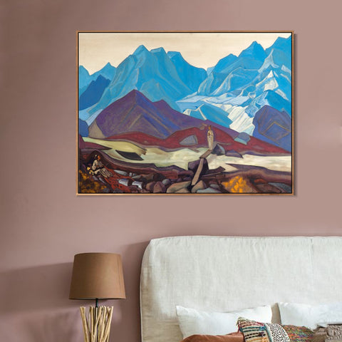INVIN ART Framed Canvas Giclee Print from Beyond by Nicholas Roerich Wall Art Living Room Home Office Decorations