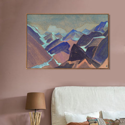 INVIN ART Framed Canvas Giclee Print Glaciers of Lahaul, 1936 by Nicholas Roerich Wall Art Living Room Home Office Decorations